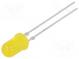 LED  5mm  žlutá  1,6÷10mcd  60°  10mA  2,4÷3V  Čelo  vypouklé